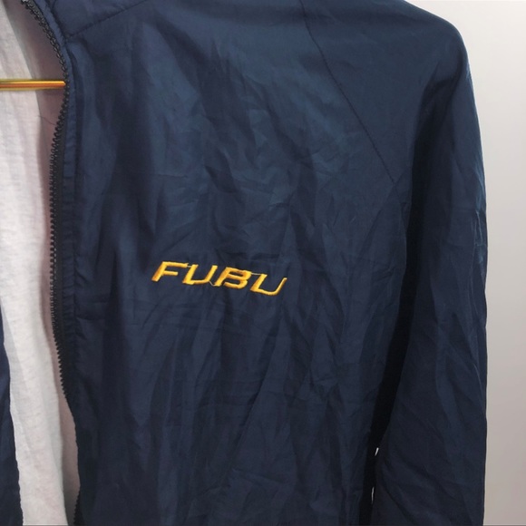 🧥 FUBU Vintage Windbreaker | Navy with Yellow & Green Accents | Size M - Picture 3 of 8